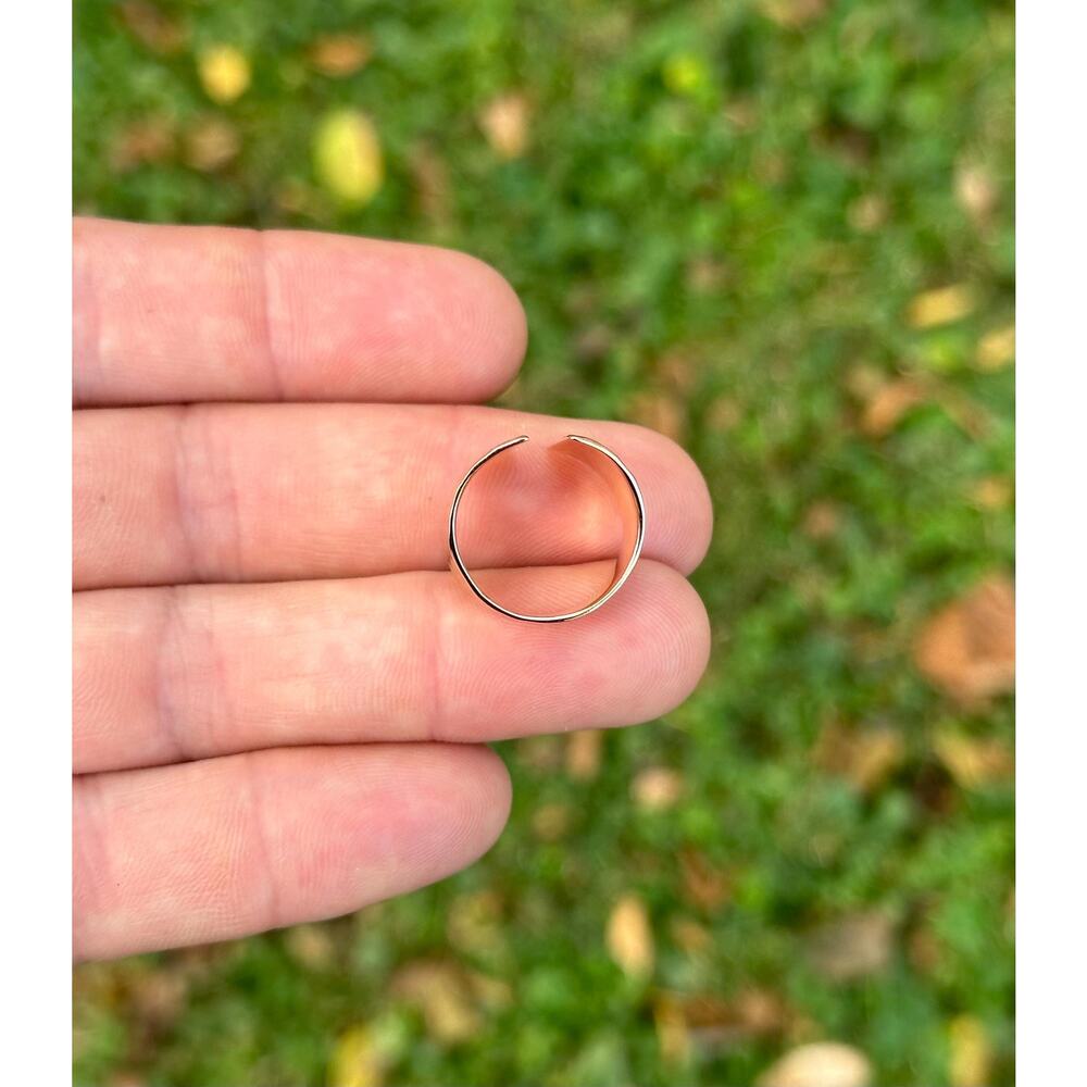 Bronze Adjustable Hammered Shield Ring - image 5